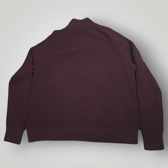 J Crew Sweater Mens XL Cotton Half Zip Waffle Knit Mock Neck Pullover Stripe - Picture 3 of 8